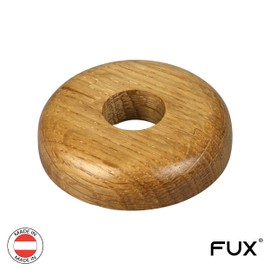 FUX Pack of 2 Single Heating Pipe Rosette, 15 mm - 22 mm, Pipe Cover, Cover Rosettes, Trim, Radiator Rosettes, Wood, Parquet, Wooden Rosettes (22 mm, Oak)