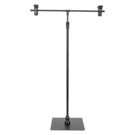 Zerodeko Adjustable T-Shaped Metal Banner Holder Retractable Poster Stand Display Stand for Tabletop Advertising with Clip Durable and Height Adjustable