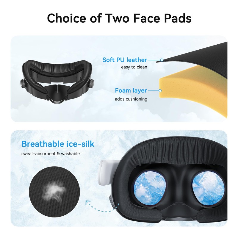 AMVR Upgraded Face Cover Pad Compatible with Quest 3, Upgraded