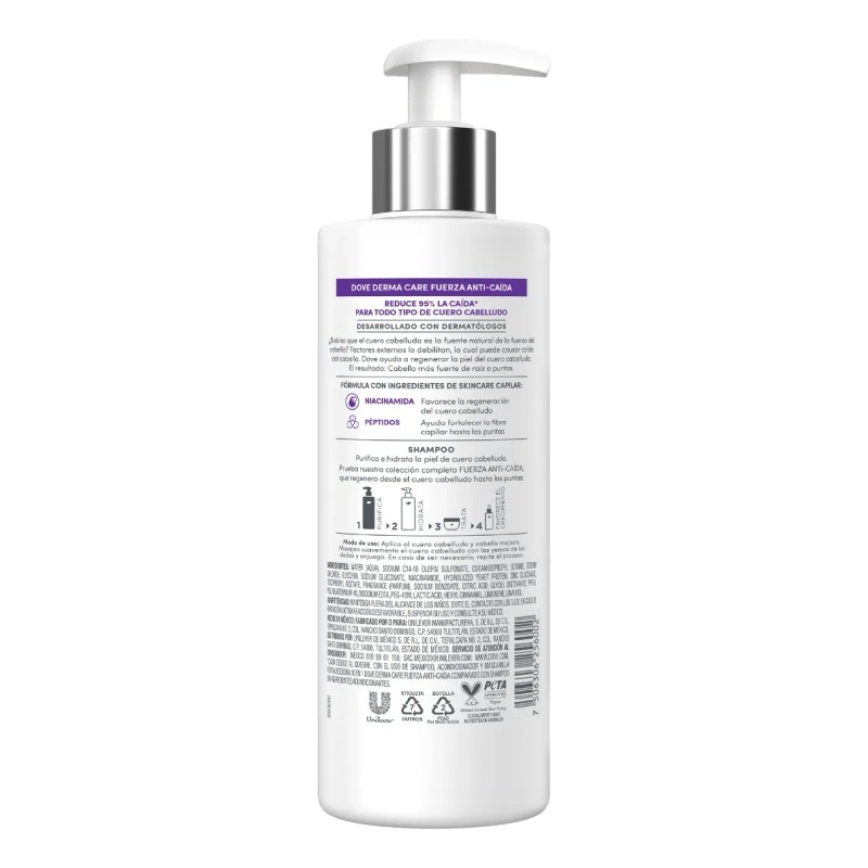 Shampoo Fuerza Anti-Caida Botella de 400ML Dove