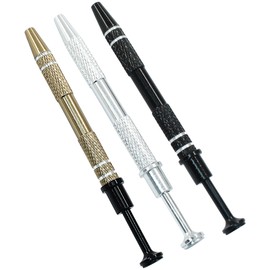 Coufce 3 Pack Stainless Steel Piercing Ball Grabber, Jeweler's Pick Up Tool Holder Diamond Claw Tweezers for Tiny Objects(Silver, Black, Brown)