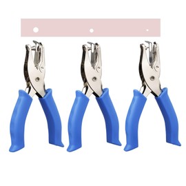 KINGSUPER 3 Pcs Single Hole Punch,1/4”,1/8”and 1/16”Small Hole Puncher for Circle Holes DIY Craft Tag (Blue)