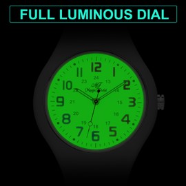 SIBOSUN Nurse Watch for Men Women Silicone Analog Quartz Jelly Watch with Second Hand Luminous Watch for Women Wrist Watch Simple Casual Watch Easy to Read Waterproof Watches Dark Grey