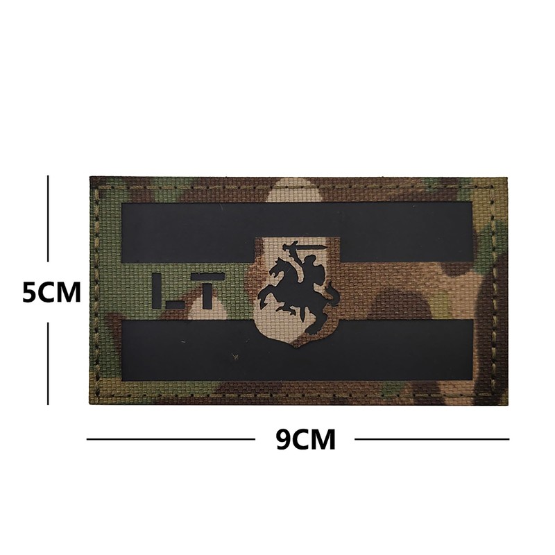 ODSP Lithuania Flag Reflective Laser Cut Hook Loop Tactical Patch