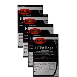 24 Simplicity Jack Jill Riccar Z SLZ-6 Moonlight Hepa Bags, Canister, Sunburst Vacuum Cleaners, SCC-6 SLZ-6, RZH, RZP-6, SLZ, SZP-6, Szp6, SZh-6