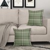 Sage Green Spring Plaid Pillow Covers 16x16 Set of 2