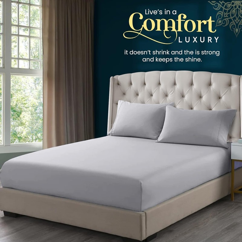 Sunshine Comforts Microfiber Fitted Sheets Super King Size Breathable, Anti