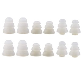 Motanar Triple Flange Ear Tip, 6 Pairs S/M/L Size Triple Three Flange Noise Isolate Silicone Cushion Ear Bud Tips with 4mm Connector Hole, Fit for Most in Ear Earphone (Clear(SML))