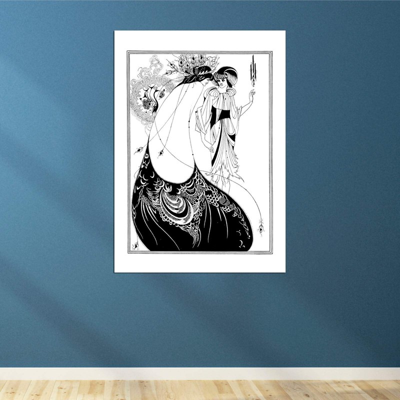 Spiffing Prints Oscar Wilde Aubrey Beardsley - Peacock Skirt Illustration