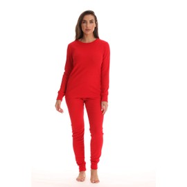 Just Love Conjunto de pijama térmico para mujer, Rojo, XL