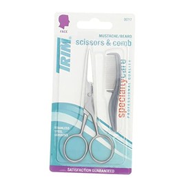 Trim Specialtycare Mustache/Beard 00717 Scissors And Comb, 1 St (Pack of 6)