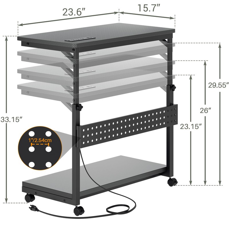 Besiost Computer Tower Stand with Power Strips, 4 Levels Manual