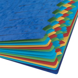 herlitz 5001128 Ordnungsmappe Quality 1-12 / A-Z, A4 , 12 Fächer mit Gummizug, 1 Stück, blau (bunt)