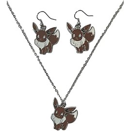 TCB Creations Eeve Character Charm Pendant Necklace And Earrings Set