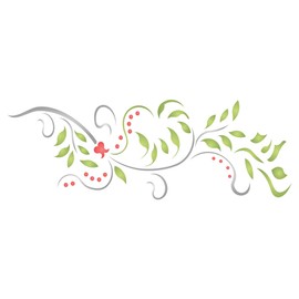Vine Stencil, 7.5 x 22.8 cm (S) - Creeper Plant Floral Border Stencils for Painting Template