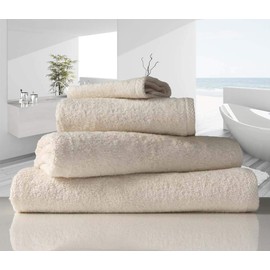 linenHall 500gsm, Combed Organic Cotton Bath Towels in Natural Unbleached