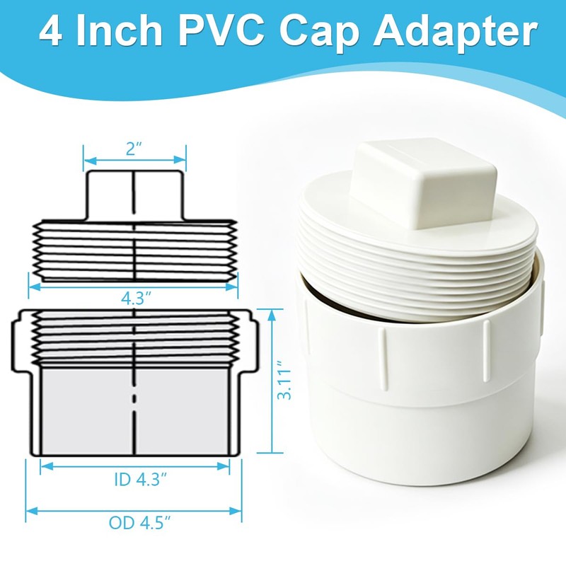 4" PVC Sewer Cleanout Cap with Plug
