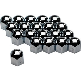 AUTO-STYLE Set universal wheel nut/bolt covers - Chrome Steel - 17mm - set of 20 pieces
