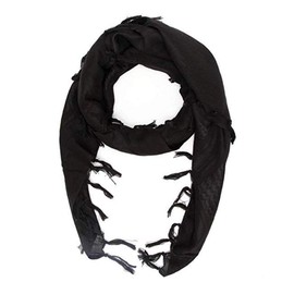 Cotton Shemagh Arab Tactical Desert Keffiyeh Windproof Military Scarf Wrap Muslim Hijab (Black)
