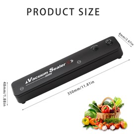 CJBIN Vacuum Sealer Machine, Automatic Vacuum Pack Machine with 50 PCS Vacuum Sealer Bags, Compact Food Packet Sealer with Easy Options, for Preserving Meat, Fish, Fruits, And Vegetables