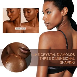 Body Luminizer, Shimmer Oil, Shimmer Oil, Highlighter Body Liquid, Liquid Shimmer Make-up, Shimmering Body Oil with Shiny Particles, Golden Brown