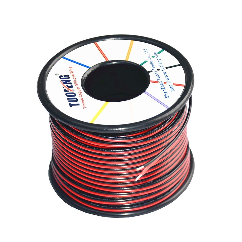 TUOFENG 20AWG Electrical Wire 100 ft Red Black Hookup Wire