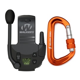 Walker's Tactical/Hunting 2-Mile Range Walkie Talkie Compatible with Razor Muffs Bundle with Heavy-Duty Carabiner (2 Items)