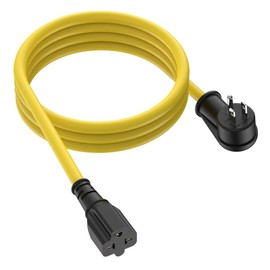 6FT Heavy Duty 15Amp Right-Angle Extention Cable, 12AWG 90-Degree 15 Amp Household Plug to 20 Amp T Blade Adapter cord, Nema 5-15P to 5-20R,5-15P to 6-15R/20R, 125V 15A to 20A AC Power Cable Extension