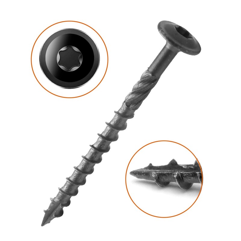 #14 x 3 Black IMSCREWS Wood Deck Screws - T30