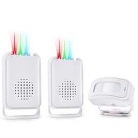 Motion Sensor Doorbell,Door Chime Business Entry Doorbell Indoor Motion Detector Buzzer,Store Entrance Alert Bell Bed Alarm for Elderly Dementia Patients(1 Sensor & 2 Doorbell)