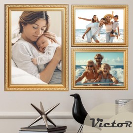 VictoR picture frame Chagall 8x10 green gold frame, vintage antique frames with shutterprrof acrylic glass, baroque/antique