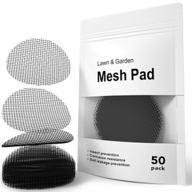 LE TAUCI Flower Pot Hole Mesh Pad, 2 Inch Round Drainage Hole Screens Prevent Soil Loss Anti, Bonsai Pot Bottom Grid Mat Mesh, Gardening Gifts for Women, 50 Pack