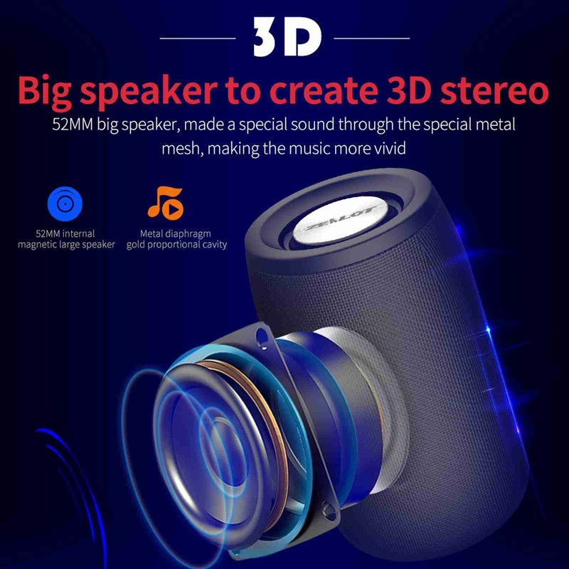 Portable Wireless Bluetooth Speaker 5W Lower Power Consumption Subwoofer for