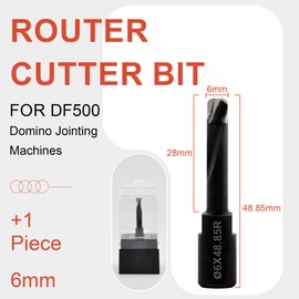 Hopson Tools Solid Carbide Bit for DF500 Domino Jointing Machines Cutter 6mm Diameter Solid Carbide Bit, 1 Piece