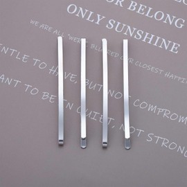 Jugielu Simple Hair Clip Metal Hair Clip Barrette Silver Bobby Pins Metal Hair Clips Hair Pin Tiny Rectangle Side Clip Barrette Decorative Hair Accessories for Women