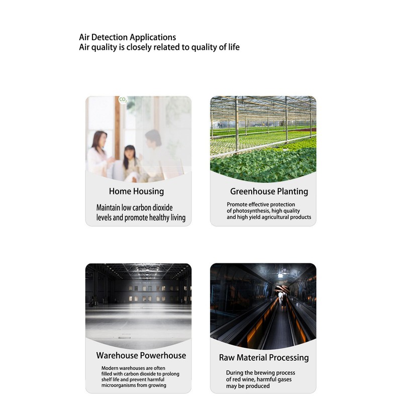Multifunctional 6 in 1 CO2 Meter Air Quality Monitor Temperature