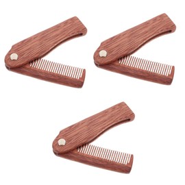 Baluue 3pcs Portable Beard Comb Wooden Folding Hair Comb for Men Household Accessory Travel-friendly Pocket Easy to Use