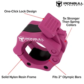 Barbell Collars (Pair) – Locking 2" Olympic Size Weight Clamps - Quick Release Collar Clips – Bar Clamps Great for Weight Lifting, Olympic Lifts and Strength Training (Pink)