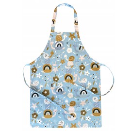 HOUSE ART LIFE Kids Apron with Pocket, Adjustable Kitchen Apron, BBQ Apron for Kids for Baking, Cafe, Gardening, Barbecue, Cook, Kitchen, Restaurant, Home | Many Colours, Blue Snails