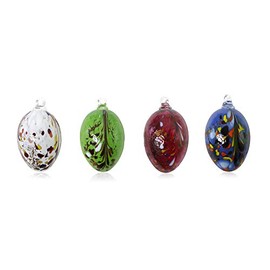 Lauschaer Glas Glass Easter Eggs with Granules, Various Sizes and Sets, Mouth-Blown, Hand Shaped