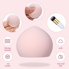MINETCARE 4 Pcs Makeup Sponges Ultra Soft Expanding Marshmallow Sponge Makeup Beauty Blender Concealer Blenders with Foundation Brushes