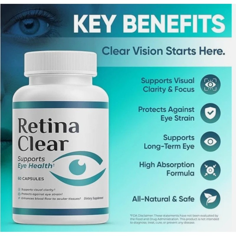 3-Pack Retina Clear Capsules, RetinaClear Supports Eye Health - 180