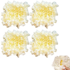 YANGSHINE 4PCS White Washable Loofah with Soap Pocket,Deep Cleansing Shower Puff with Soap Pocket,Non-Scratch Exffoliating 2 in 1 Loofah Sponge for Men and Women Skin Care