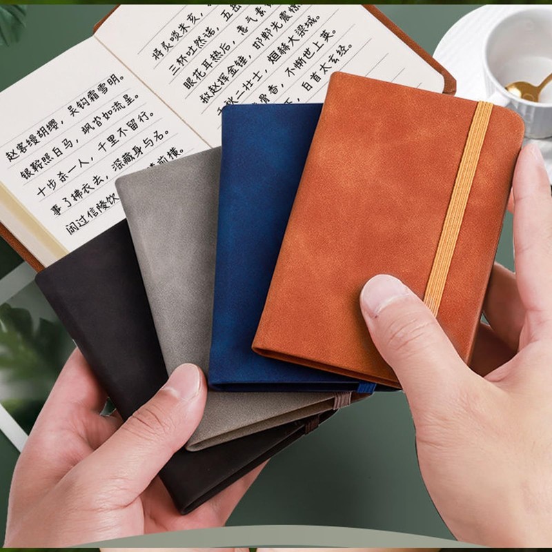 Gorofit 4 Pack Pocket Small Notebook, 800 Lined Pages Hardcover