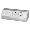 Aluminium Power Strip 2-Way I USB-A USB-C I White/Silver