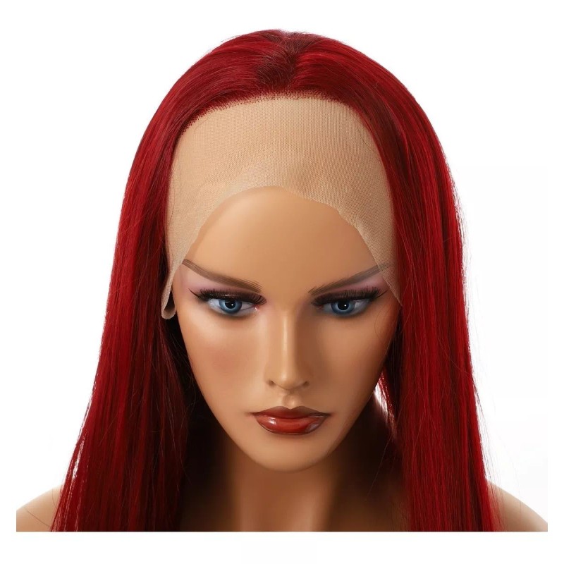 Vocoste Peluca Largo Liso De Niña 24'' Rojo Vino