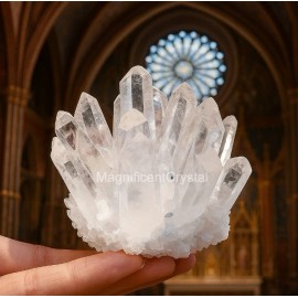 300G+Natural Clear Quartz Crystal Geode Cluster Reiki Art Decor Manifestation