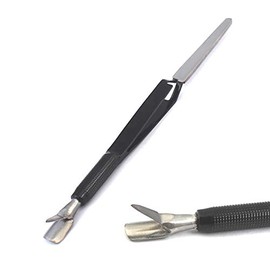 OdontoMed2011 C-Curve Nail Pinching Tool Magic Wand Multi-Function Color (Black) Cuticle Pusher Tweezer Nail Art Pincher Tool Stainless Steel Dual-end False Nail Shaping Tweezers Manicure Tools