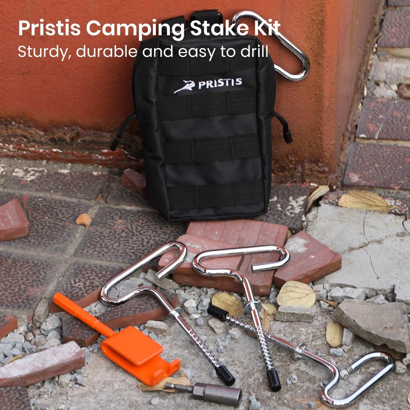Pristis Ice Anchor Tool Kit, Ice Fishing Tent Stakes Nails