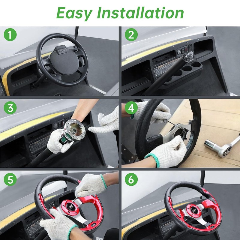 Adaptador de montaje para volante de carro de golf de